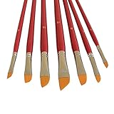 7 Künstlerpinsel Set Schrägpinsel schräg Pinsel repino® Schrägzieher Pinselset für Acrylfarbe Aquarellfarben