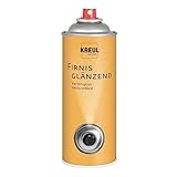 KREUL 823400 - Firnis glänzend, 400 ml Spraydose, sehr elastischer Schlussfirnis, erhöht die Haltbarkeit gegenüber äußeren Einflüssen, nicht gilbend, trocknet wasserfest