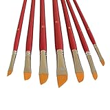 7 Künstlerpinsel Set Schrägpinsel schräg Pinsel repino® Schrägzieher Pinselset für Acrylfarbe Aquarellfarben